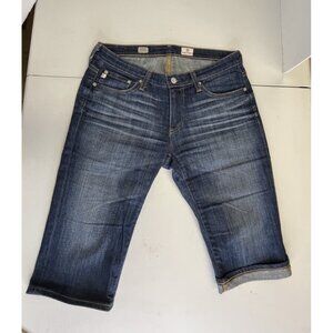 AG Adriano Goldschmied The Malibu Bermuda Shorts Blue Crop Pants Jeans Size 27